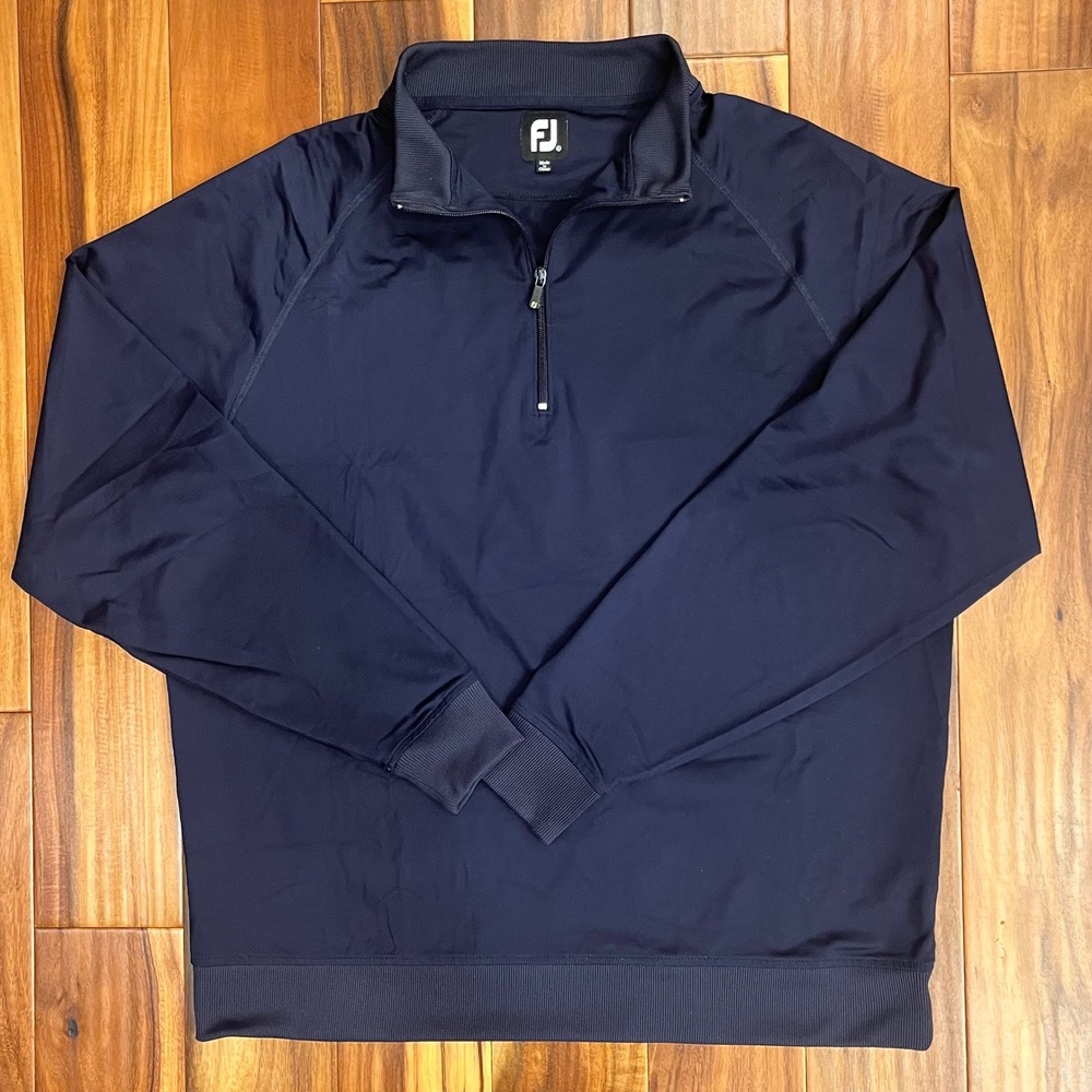FootJoy Quarter-Zip Pullover Mens XL Navy Blue Performance‎ Golf Raglan Sweater